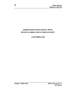 A Hydro-Québec Requête R-3401-98 Original : 2000-10-05