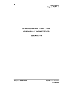 A Hydro-Québec Requête R-3401-98 Original : 2000-10-05