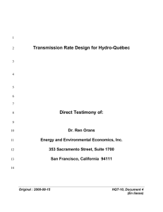 Transmission Rate Design for Hydro-Québec Direct Testimony of:
