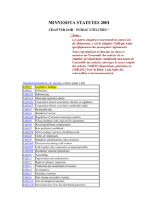 MINNESOTA STATUTES 2001 CHAPTER 216B - PUBLIC UTILITIES  *