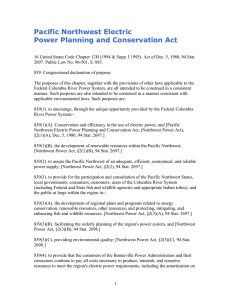 Pacific Northwest Electric Power Planning and Conservation Act