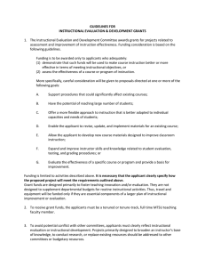 GUIDELINES FOR INSTRUCTIONAL EVALUATION &amp; DEVELOPMENT GRANTS