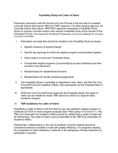 Feasibility Study and Letter of Intent