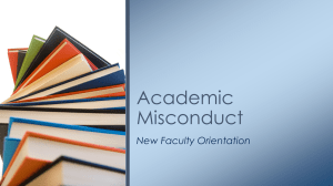 Academic Misconduct New Faculty Orientation