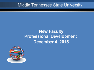 Middle Tennessee State University New Faculty Professional Development December 4, 2015