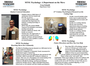 MTSU Psychology: A Department on the Move Greg Schmidt MTSU Psychology 21