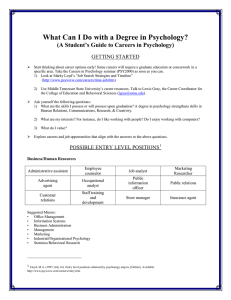 What Can I Do with a Degree in Psychology? GETTING STARTED