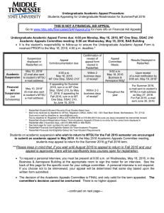 Undergraduate Academic Appeal Procedure