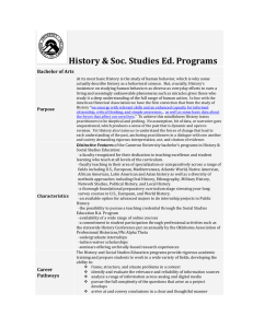 History &amp; Soc. Studies Ed. Programs  Bachelor of Arts