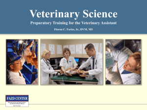 Veterinary Science Preparatory Training for the Veterinary Assistant
