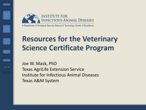 Resources for the Veterinary Science Certificate Program