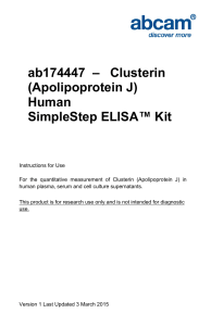 ab174447  –   Clusterin (Apolipoprotein J) Human SimpleStep ELISA™ Kit