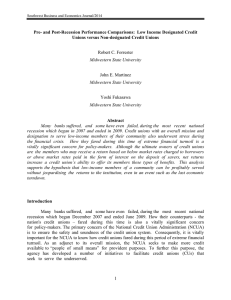 Pre- and Post-Recession Performance Comparisons:  Low Income Designated Credit
