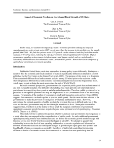 Impact of Economic Freedom on Growth and Fiscal Strength of... Gus A. Gordon The University of Texas at Tyler