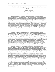Feasibility Study of Starting a Micro-Credit Program in a Midwest... Town Abstract