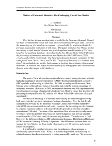 Metrics of Uninsured Motorists: The Challenging Case of New Mexico Abstract