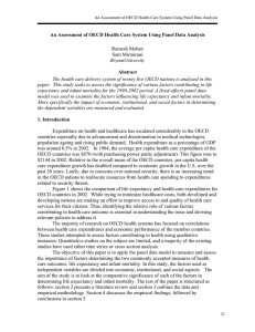 An Assessment of OECD Health Care System Using Panel Data... Abstract Ramesh Mohan Sam Mirmirani