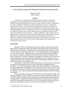 A Cross-Country Analysis of the Employment Intensity of Economic Growth Abstract