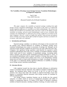 The Variability of Earnings Across Foreign Currency