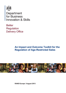 An Impact and Outcome Toolkit for the Regulation of Age-Restricted Sales