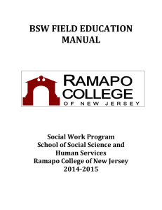 BSW FIELD EDUCATION MANUAL  Social Work Program