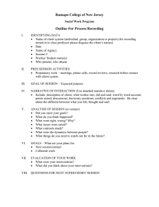 Ramapo College of New Jersey Outline For Process Recording