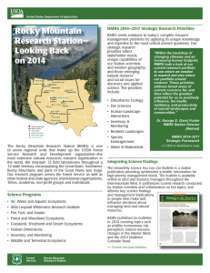Rocky Mountain Research Station—  RMRS 2014–2017 Strategic Research Priorities