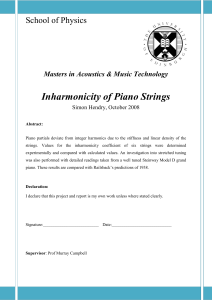 Inharmonicity of Piano Strings School of Physics