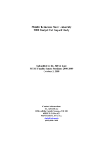 Middle Tennessee State University 2008 Budget Cut Impact Study