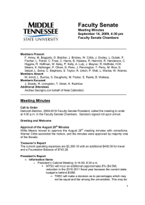 Faculty Senate  Meeting Minutes September 14, 2009, 4:30 pm