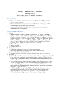 Middle Tennessee State University Faculty Senate March 23, 2009 – CALLED MEETING