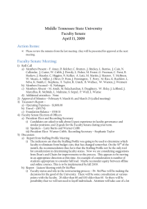 Middle Tennessee State University Faculty Senate April 13, 2009 Action Items: