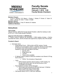 Faculty Senate  Steering Committee February 1, 2010   3:00