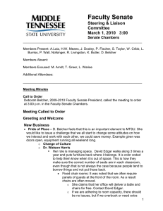 Faculty Senate  Steering &amp; Liaison Committee