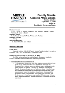Faculty Senate Academic Affairs Liaison  Meeting Minutes