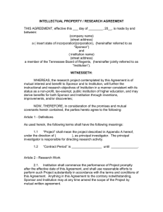 INTELLECTUAL PROPERTY / RESEARCH AGREEMENT  between: