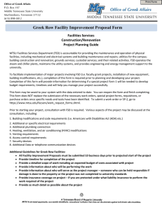 Greek Row Facility Improvement Proposal Form Facilities Services Construction/Renovation Project Planning Guide