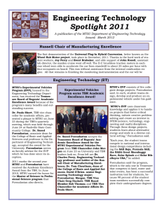 Engineering Technology Spotlight 2011 Russell Chair of Manufacturing Excellence