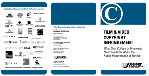 © FILM &amp; VIDEO COPYRIGHT Studios Swank Represents for Public Performance Licensing