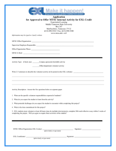 Application for Approval to Offer MTSU Internal Activity for EXL Credit