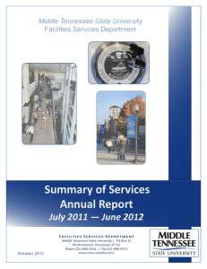 Summary of Services Annual Report July 2011 — June 2012