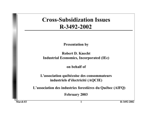 Cross-Subsidization Issues R-3492-2002