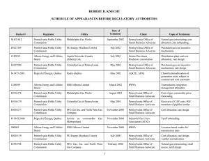 ROBERT D. KNECHT  SCHEDULE OF APPEARANCES BEFORE REGULATORY AUTHORITIES