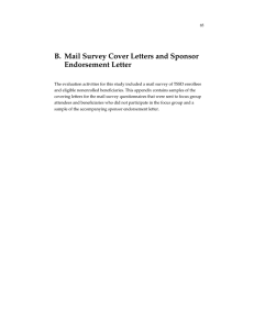 B. Mail Survey Cover Letters and Sponsor Endorsement Letter