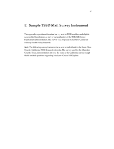 E. Sample TSSD Mail Survey Instrument