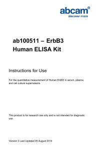 ab100511 – ErbB3 Human ELISA Kit Instructions for Use