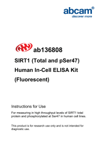 ab136808 SIRT1 (Total and pSer47) Human In-Cell ELISA Kit (Fluorescent)