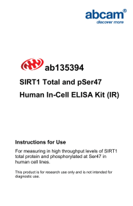 ab135394 SIRT1 Total and pSer47 Human In-Cell ELISA Kit (IR) Instructions for Use