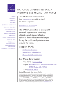 6 NATIONAL DEFENSE RESEARCH INSTITUTE The RAND Corporation is a nonprofit