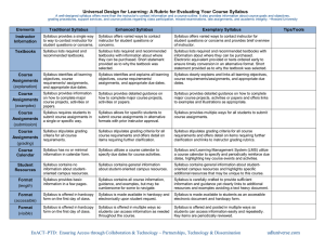 Universal Design for Learning: A Rubric for Evaluating Your Course...